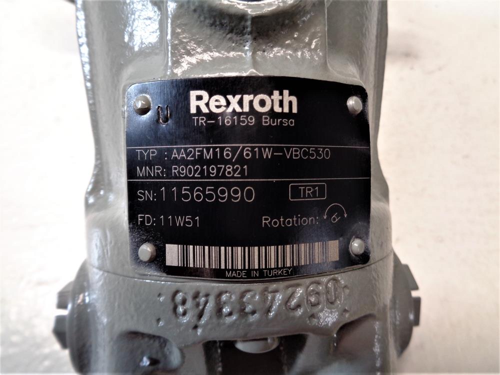 Rexroth R902197821 Hydraulic Piston Motor, Type AA2FM16/61W-VBC530